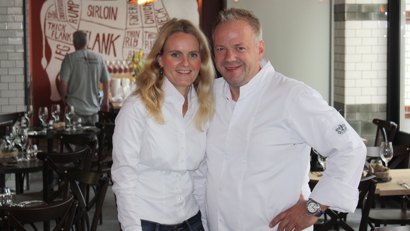 Tweesterrenchef Mario Ridder en zijn partner Sharon Kars.
