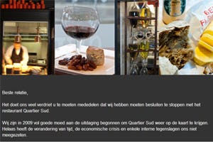 Restaurant Quartier Sud in Amsterdam dicht