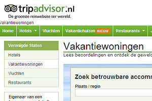 Tripadvisor ook in vakantiehuizen