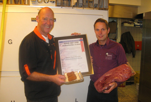 Kroket van banketbakker en slager met goud bekroond