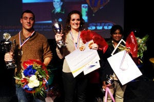 Drie fastservicekanjers op diploma-uitreiking Fastserviceopleidingen