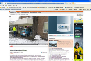 Auto rijdt cafetaria in door gladheid