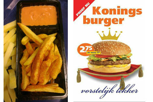 Oranjefrietje en een Koningsburger