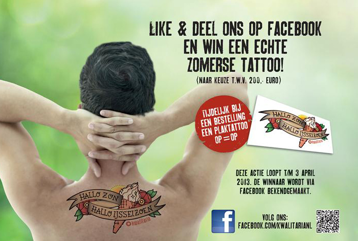 Kwalitaria deelt tattoo's en ijs uit