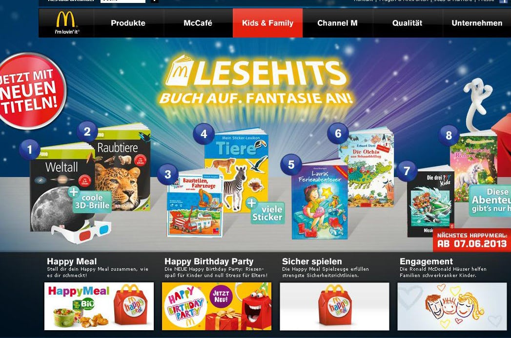 Kinderboek cadeau bij een Happy Meal