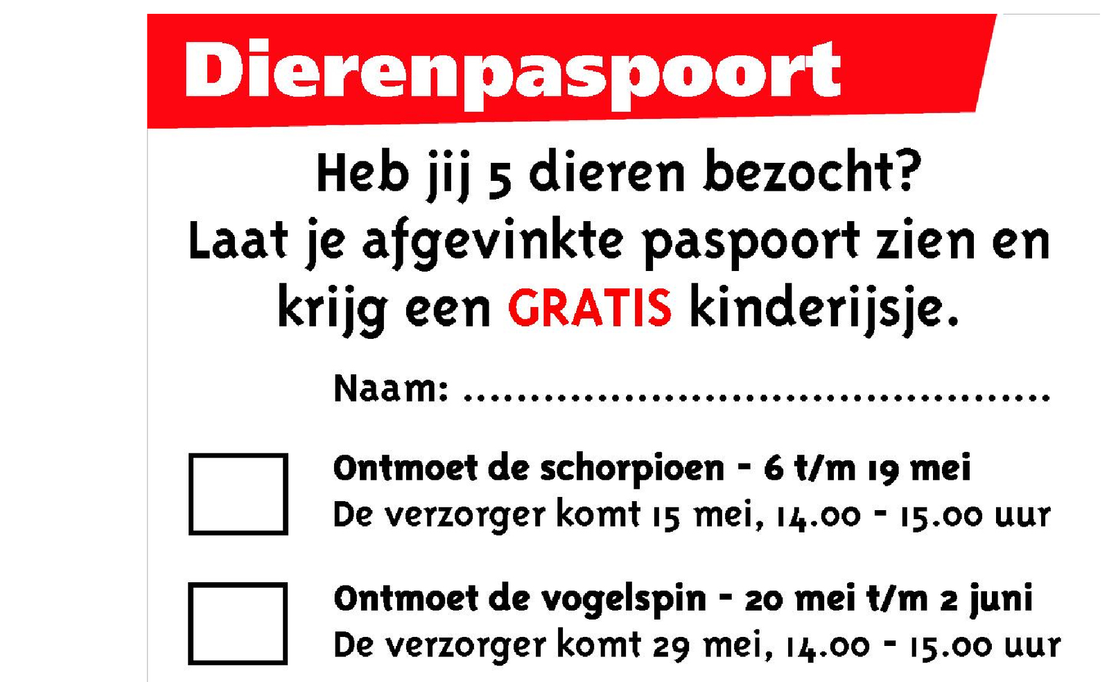 Tropische dieren bij snackbar Verhage Beverwaard