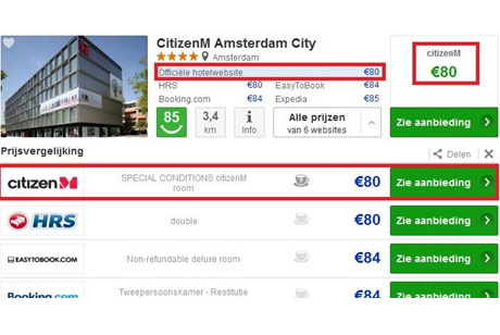 Trivago geeft kamerprijzen eigen hotelsites meer ruimte