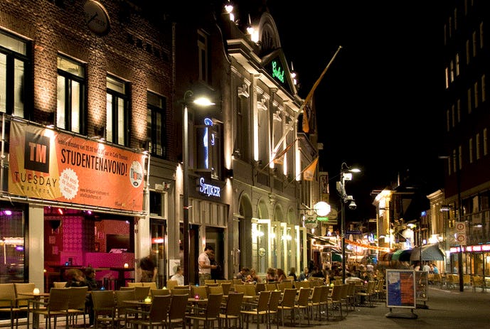 Proef met licht in Stratumseind in Eindhoven