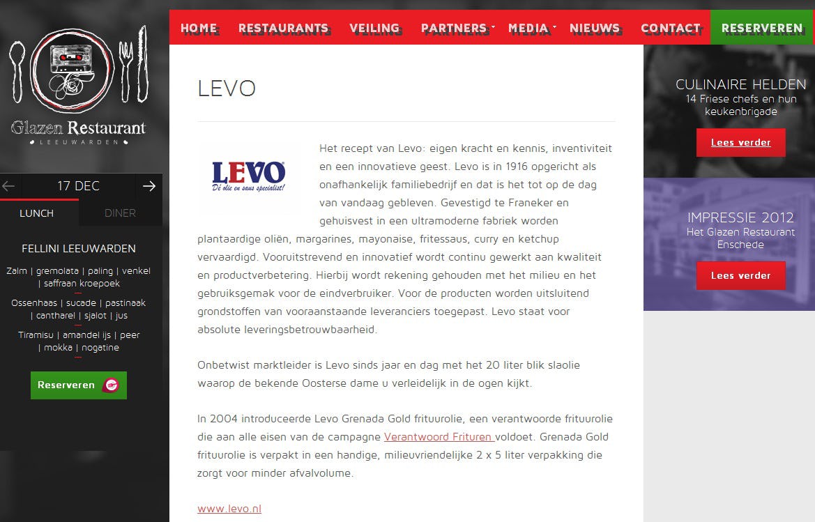 Levo sponsort Glazen Restaurant Serious Request
