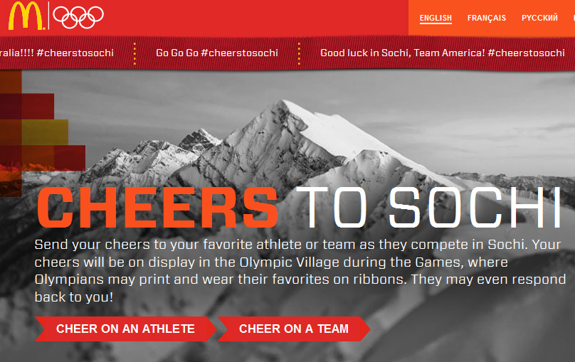 Social media campagne McDonald's in Sotchi