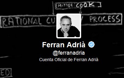 Aantal Twittervolgers Ferran Adria groeit snel
