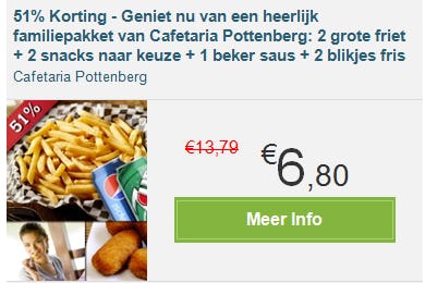 Cafetaria: 679 gezinspakketten via internet