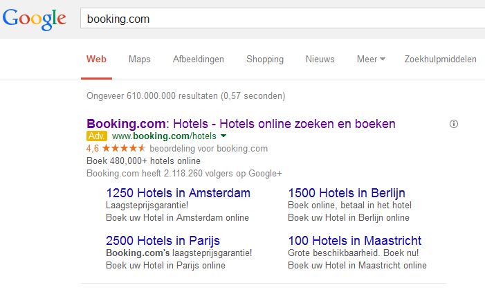Boekingsites domineren betaalde zoekresultaten in VS