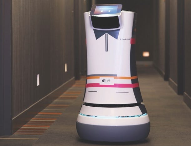 Robotbutlers in Aloft Cupertino hotel in de VS