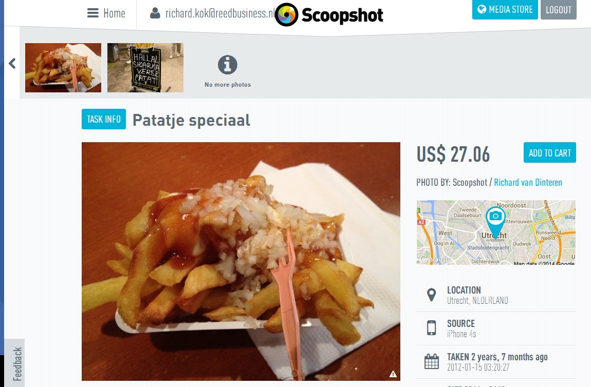 Snackkoerier zet Scoopshot in om foto’s te ontvangen