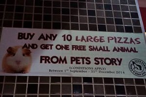 Pizza Hut door het stof na gratis cavia-actie