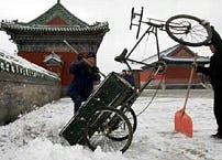 Chinese hotels getroffen door zware sneeuwval