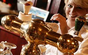 'Bieren van verschillende brouwers op tap