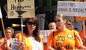 Actie schoonmakers bij Center Parcs