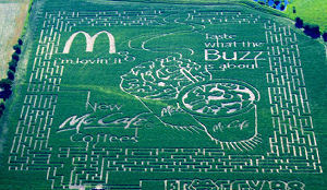 McDonald's zet graancirkel in als advertentie