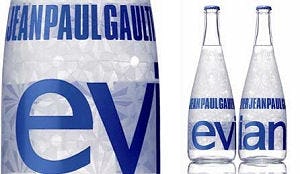 JP Gaultier ontwerpt nieuwe Evian-fles