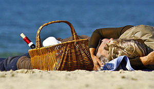 Primeur: picknickmanden op housefeest