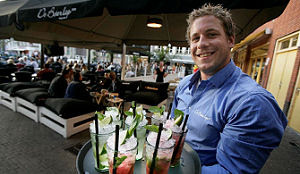 Media duiken op terrastopper Boterlap