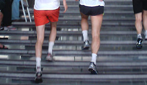 Gasten Hampshire niet met lift maar met trap