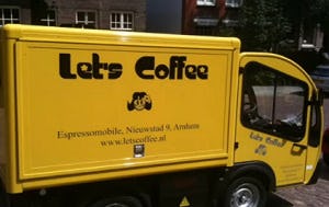 Espressowagen rijdt twitterend door Arnhem