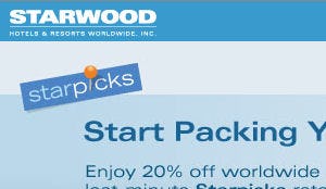 Winstdaling Starwood Hotels 65 procent