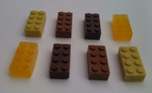 Eetbare legoblokjes bij restaurant Linnen