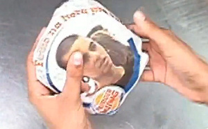 Foto van Whopper-besteller op verpakking