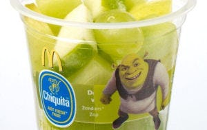 McDonald's geeft fruittoetje bij Shrek HappyMeal