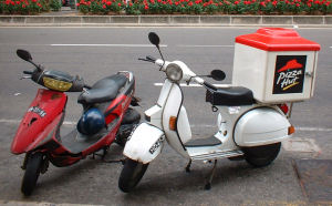 Pizza aan huis mobiel te betalen