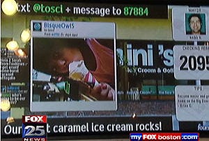 Interactief bord met social media voor horeca