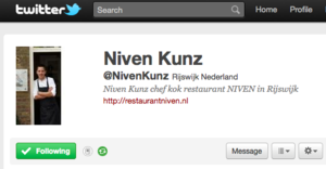 Niven Kunz twittert binnen twee uur kookstudio vol