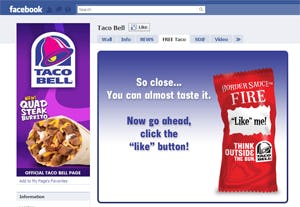 Gratis taco bij 'like' Facebook-pagina Taco Bell