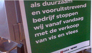 VPRO medewerkers protesteren tegen vegetarisch