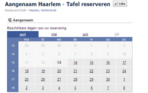 Restauranttafel reserveren via Facebook