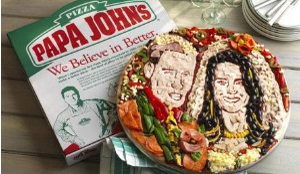 Huwelijksportret William en Kate op een pizza