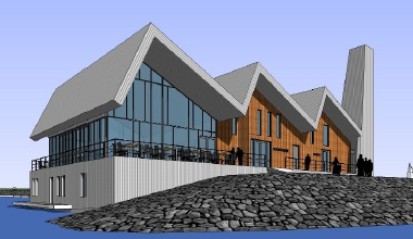 Primeur: compleet restaurant vervoerd over rivier