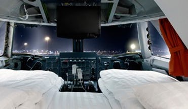 25 hotelkamers in Boeing 747