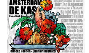 Illustrator maakt restaurantrecensie in vorm van tekening