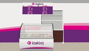 Ambachtelijk Italiaans ijs in shop in shop concept
