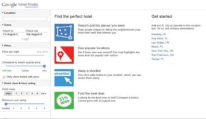 Google start met Hotel Finder