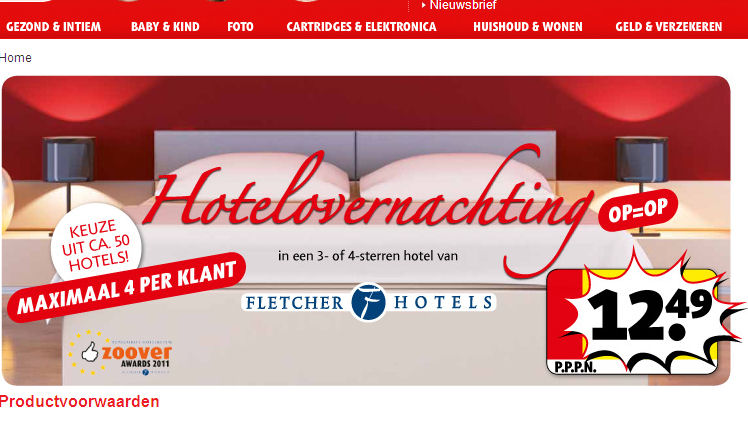 Stuntprijs hotelactie Fletcher en Kruidvat fors omhoog