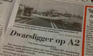 Dwarsligger op A2 was voor Merlet in Schoorl