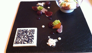 Bloemenbeek serveert dessert met eetbare QR-code