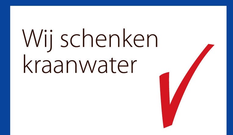 Deurvignet voor serveren kraanwater