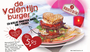 Romantische 'Valentijnsburger' voor twee bij Kwalitaria